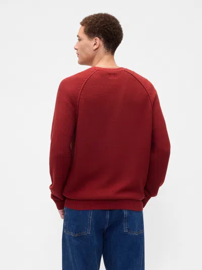 Gap Factory Garter Crewneck Sweater In Red