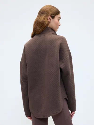 Gap Factory Gapfit Oversized Quilted Quarter-zip Jacket In Brown