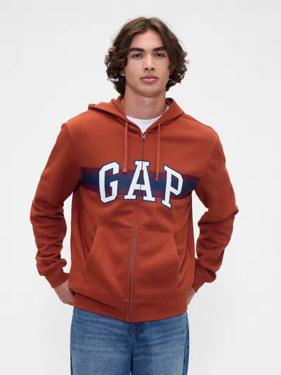 Gap Factory Relaxed Gap Logo Zip Hoodie In Orange