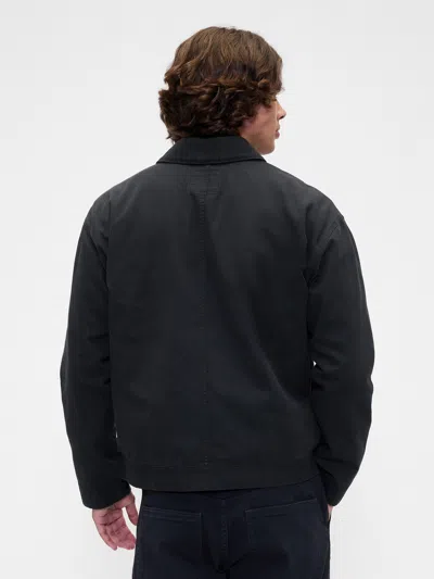 Gap Factory Relaxed Canvas Utility Jacket In Black
