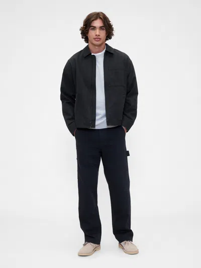 Gap Factory Relaxed Canvas Utility Jacket In Black