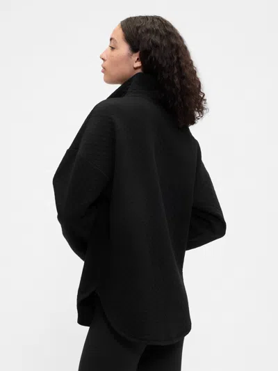 Gap Factory Gapfit Oversized Quilted Quarter-zip Jacket In Black