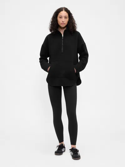Gap Factory Gapfit Oversized Quilted Quarter-zip Jacket In Black