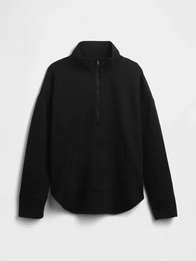 Gap Factory Gapfit Oversized Quilted Quarter-zip Jacket In Black