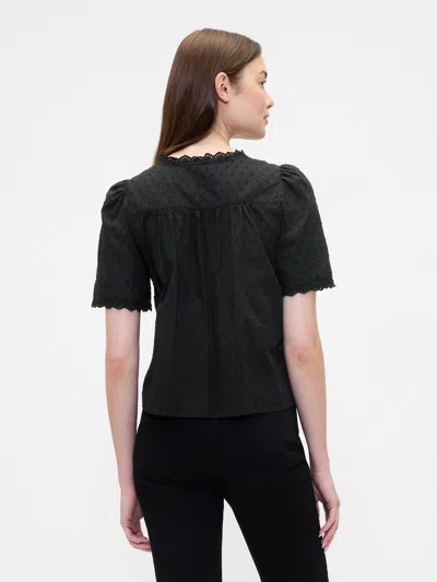 Gap Factory Ruffle V-neck Top In Black