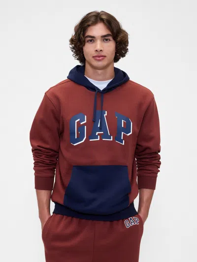 Gap Factory Relaxed Gap Logo Colorblock Hoodie In Brown