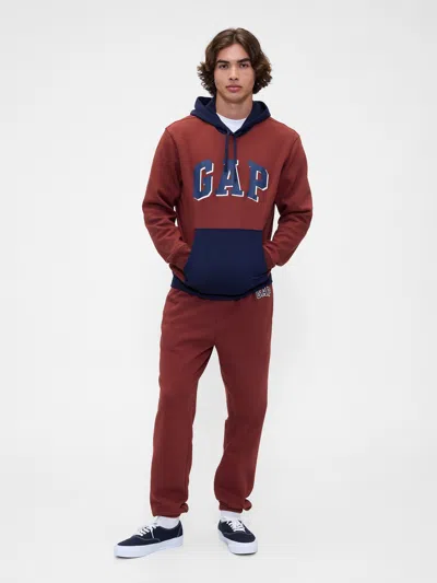 Gap Factory Relaxed Gap Logo Colorblock Hoodie In Brown