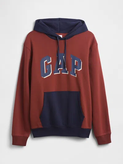 Gap Factory Relaxed Gap Logo Colorblock Hoodie In Brown