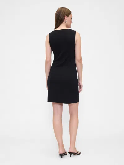 Gap Factory Modern Ribbed Boatneck Mini Dress In Black