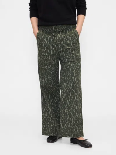 Gap Factory High Rise Print Easy Wide-leg Khakis In Multi