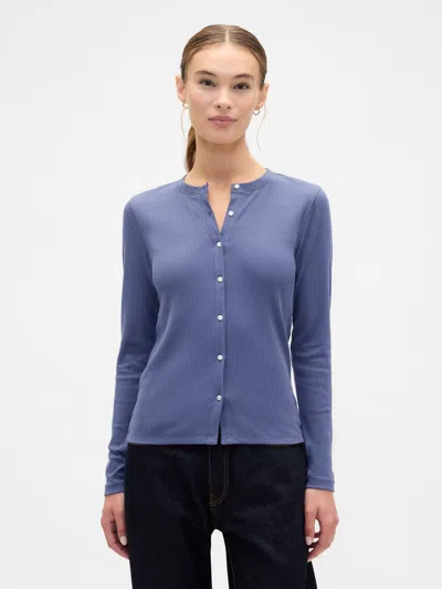Gap Factory Ribbed Button-up Top In Multi
