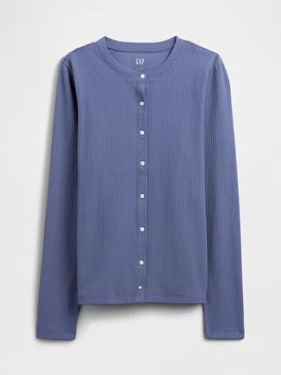 Gap Factory Ribbed Button-up Top In Multi