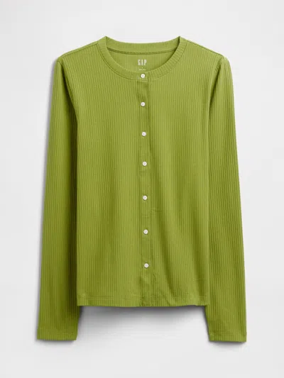 Gap Factory Ribbed Button-up Top In Multi