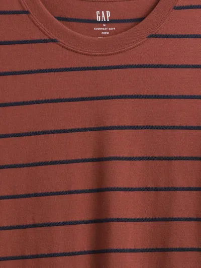 Gap Factory Everyday Soft Stripe Crewneck T-shirt In Brown