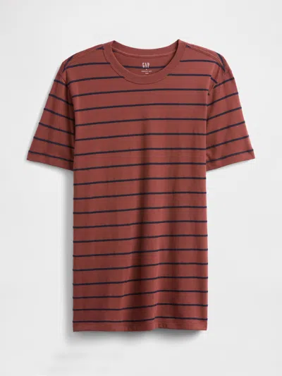 Gap Factory Everyday Soft Stripe Crewneck T-shirt In Brown