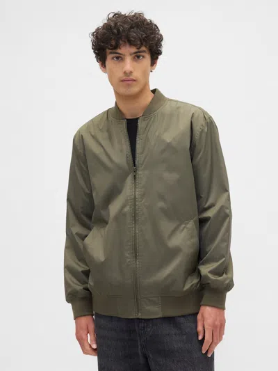 Gap Factory 100% Recycled Relaxed Ripstop Bomber Jacket In Green