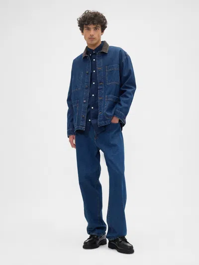 Gap Factory Relaxed Denim Barn Jacket In Blue