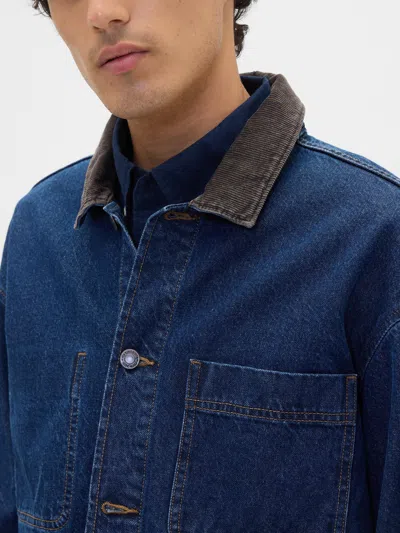 Gap Factory Relaxed Denim Barn Jacket In Blue