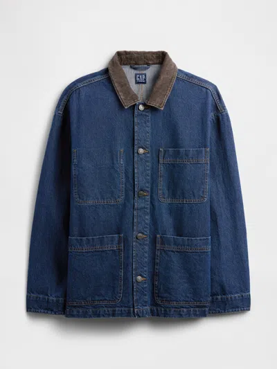 Gap Factory Relaxed Denim Barn Jacket In Blue