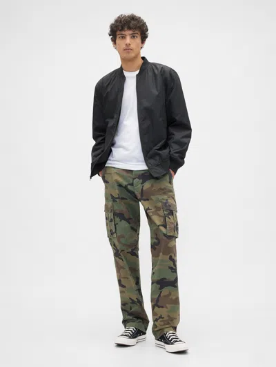 Gap Factory 100% Recycled Relaxed Ripstop Bomber Jacket In Black