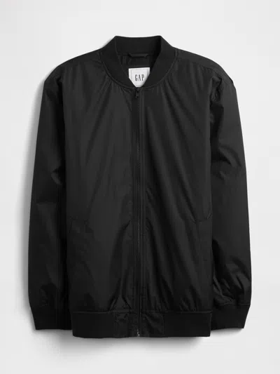 Gap Factory 100% Recycled Relaxed Ripstop Bomber Jacket In Black