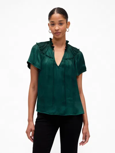 Gap Factory 100% Recycled Relaxed Splitneck Top In Green