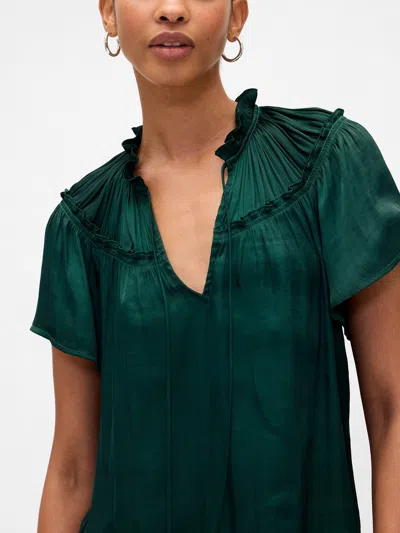 Gap Factory 100% Recycled Relaxed Splitneck Top In Green