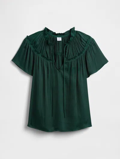 Gap Factory 100% Recycled Relaxed Splitneck Top In Green