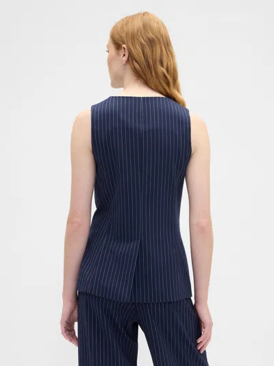 Gap Factory Recycled Longline Vest In Blue