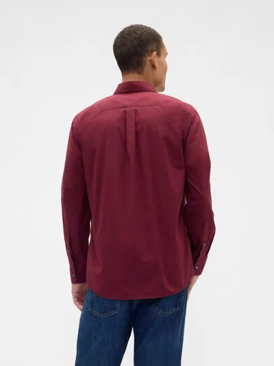 Gap Factory Stretch Poplin Shirt In Standard Fit In Red