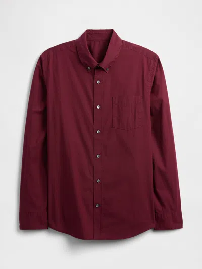 Gap Factory Stretch Poplin Shirt In Standard Fit In Red