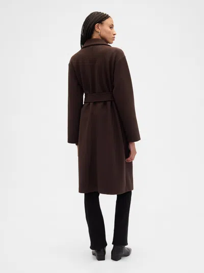 Gap Factory Relaxed Wool Wrap Coat In Brown