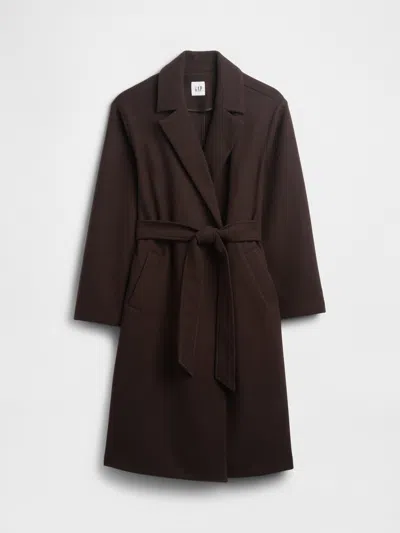 Gap Factory Relaxed Wool Wrap Coat In Brown