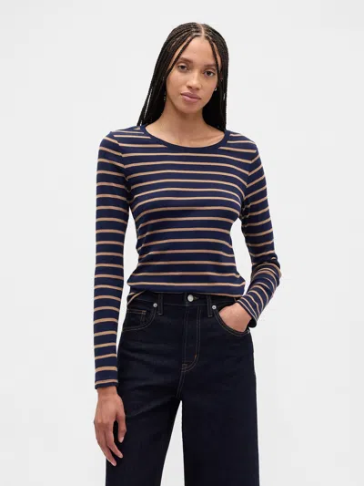 Gap Factory Modern Ribbed Stripe Crewneck T-shirt In Multi