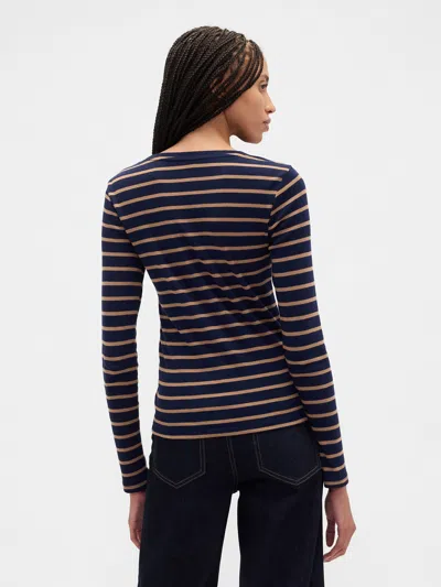 Gap Factory Modern Ribbed Stripe Crewneck T-shirt In Multi