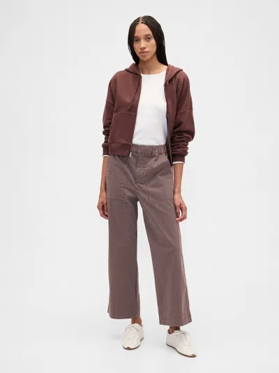 Gap Factory High Rise Easy Stripe Wide-leg Khakis In Brown