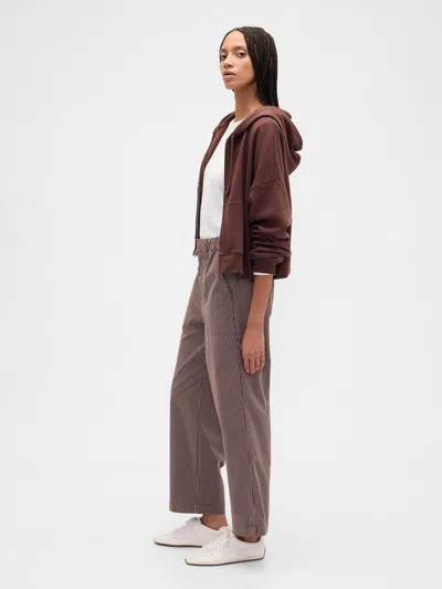 Gap Factory High Rise Easy Stripe Wide-leg Khakis In Brown