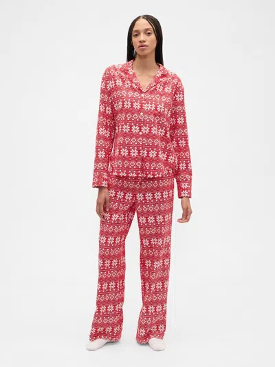 Gap Factory Flannel Pull-on Pj Pants In Red