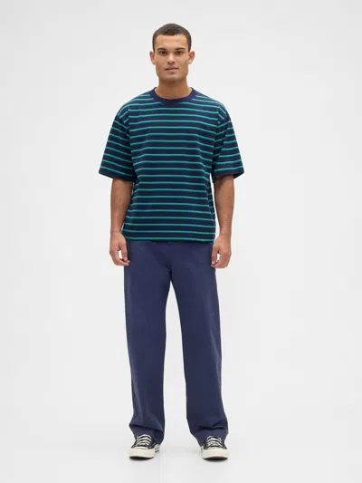 Gap Factory Vintage Soft Stripe Boxy T-shirt In Blue