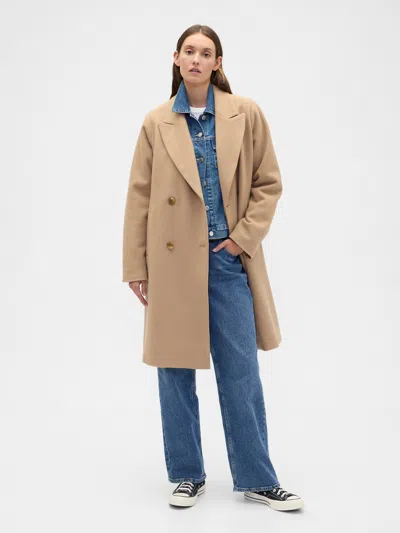 Gap Factory Relaxed Topcoat In Brown