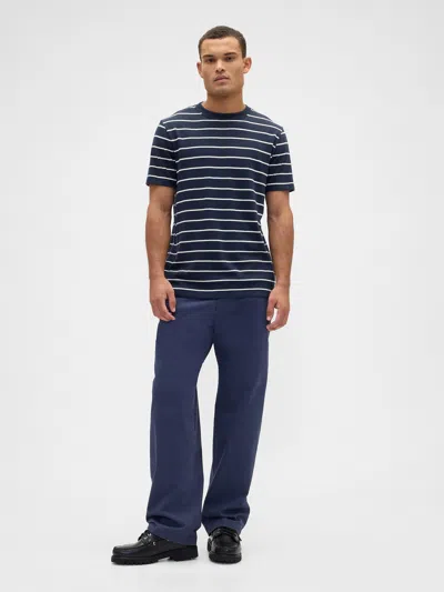 Gap Factory Everyday Soft Stripe Crewneck T-shirt In Blue