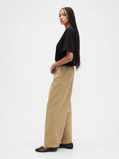 Gap Factory High Rise Pleated Relaxed Wide-leg Khakis In Multi