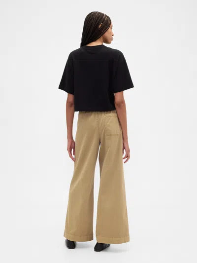 Gap Factory High Rise Pleated Relaxed Wide-leg Khakis In Multi
