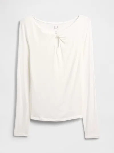 Gap Factory Twist Boatneck Top In White