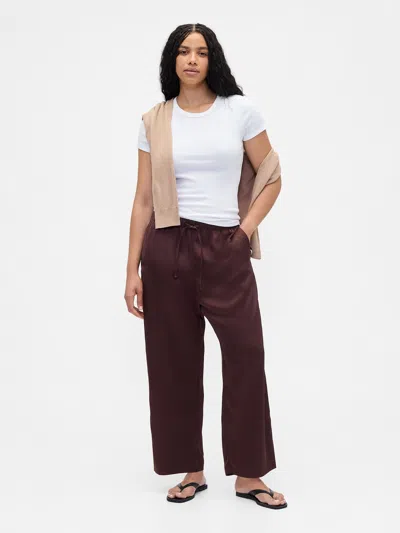 Gap Factory Relaxed Straight-leg Stripe Satin Pants In Brown