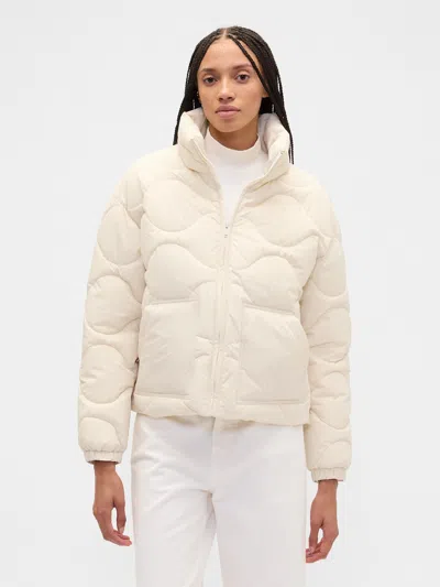 Gap Factory Relaxed Quilted Nylon Jacket In White