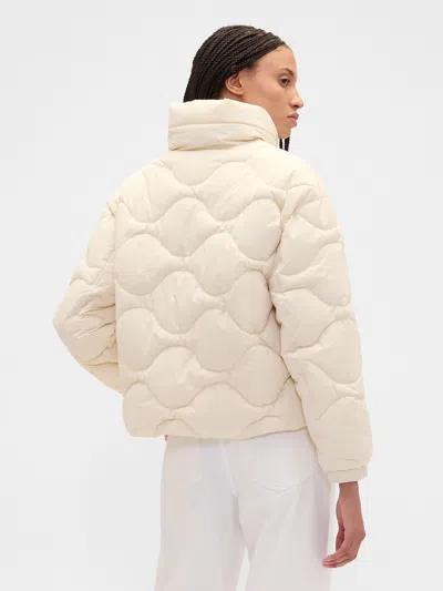 Gap Factory Relaxed Quilted Nylon Jacket In White