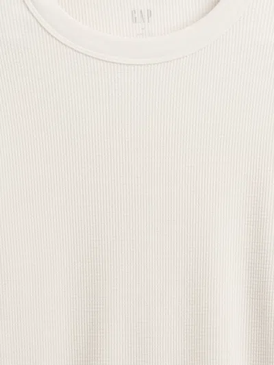 Gap Factory Waffle-knit Crewneck T-shirt In White