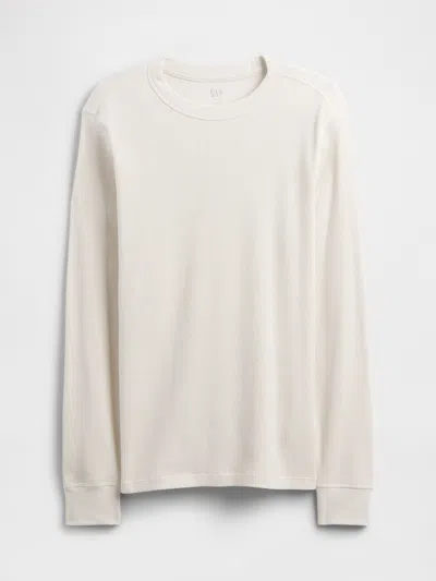 Gap Factory Waffle-knit Crewneck T-shirt In White