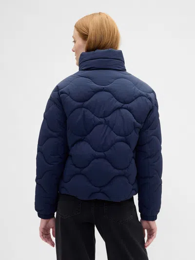 Gap Factory Relaxed Quilted Nylon Jacket In Blue
